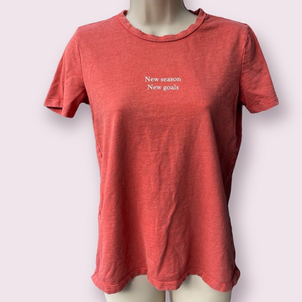 Zara New Season New Goals Short Sleeve T-Shirt Size Small